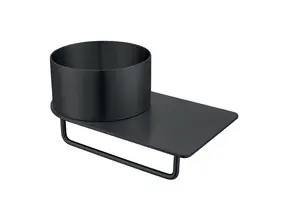 Fontein Planchet met waskom Carina Mat Zwart 36x21x16cm  zonder kraangat