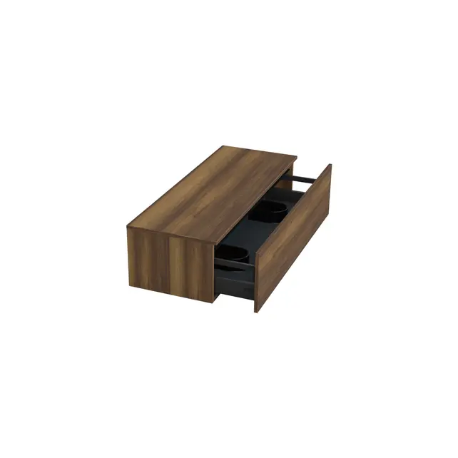 Badkamermeubel met Topblad Hamilton Walnoot 120cm MDF 1 sofclose lade