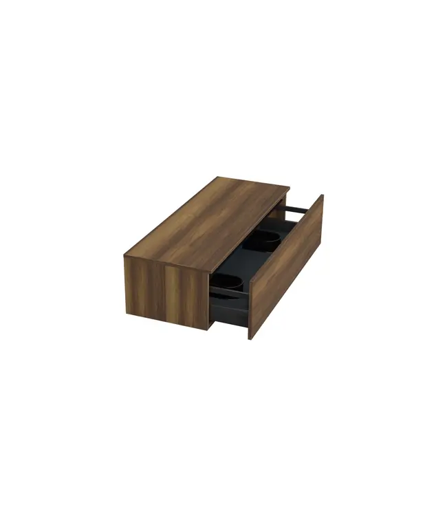 Badkamermeubel met Topblad Hamilton Walnoot 120cm MDF 1 sofclose lade