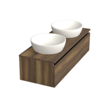 Badkamermeubel met Topblad Hamilton Walnoot 120cm MDF 1 sofclose lade