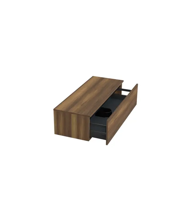 Badkamermeubel met Topblad Hamilton Walnoot 100cm MDF 1 sofclose lade