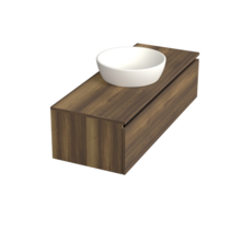 Badkamermeubel met Topblad Hamilton Walnoot 100cm MDF 1 sofclose lade