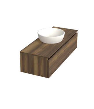 DutchLine Badkamermeubel met Topblad Hamilton Walnoot 100cm MDF 1 sofclose lade