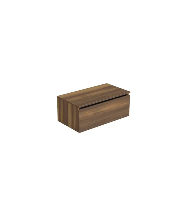 Badkamermeubel met Topblad Hamilton Walnoot 80cm MDF 1 sofclose lade