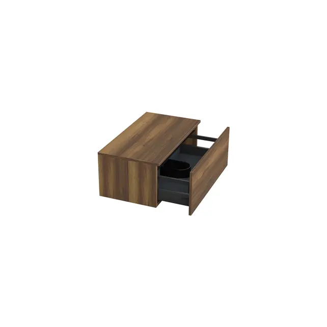 Badkamermeubel met Topblad Hamilton Walnoot 80cm MDF 1 sofclose lade