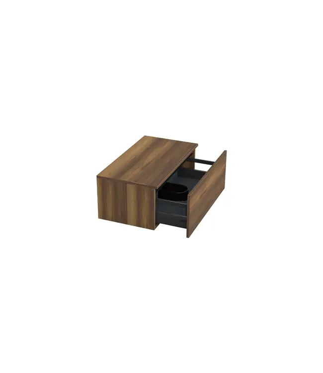 Badkamermeubel met Topblad Hamilton Walnoot 80cm MDF 1 sofclose lade
