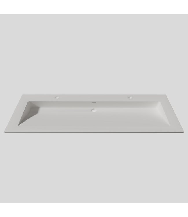 Wastafel 140x47x1cm Mat Wit Enkel Silk Solid Surface zonder kraangaten
