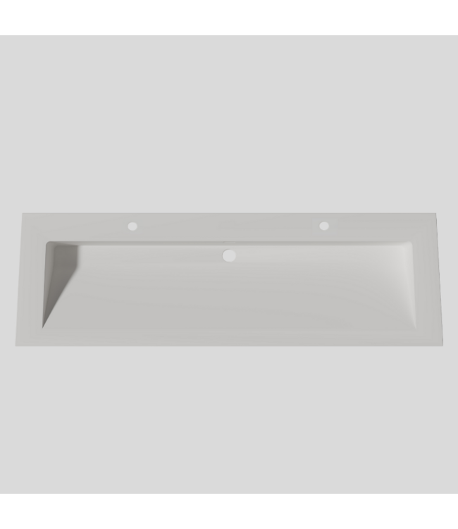 Wastafel 140x47x1cm Mat Wit Enkel Silk Solid Surface zonder kraangaten