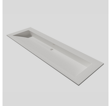 Wastafel 140x47x1cm Mat Wit Enkel Silk Solid Surface zonder kraangaten