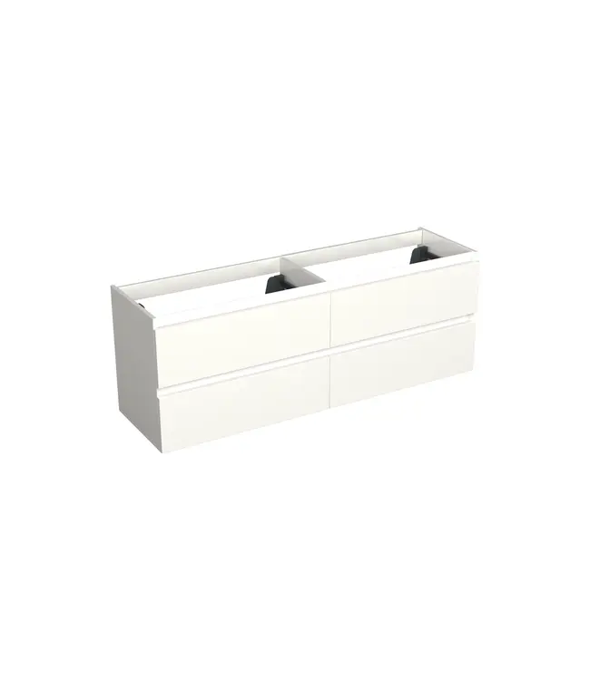 Wastafelonderkast Lepor Glans Wit 4-lades - 200x45x58cm - 2-uitsparingen