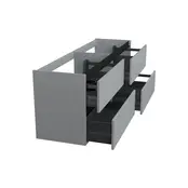 Wastafelonderkast Lumiere Mat Grijs 4-lades - 200x45x58cm - 2-uitsparingen