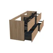 Wastafelonderkast Uludag Rustiek Eiken 4-lades - 200x45x58cm - 2-uitsparingen