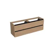 Wastafelonderkast Uludag Rustiek Eiken 4-lades - 200x45x58cm - 2-uitsparingen