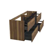 Wastafelonderkast Hamilton Walnoot 4-lades - 200x45x58cm - 2-uitsparingen