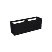 Wastafelonderkast Lumiere Mat Zwart 4-lades - 160x45x58cm - 2-uitsparingen