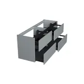 Wastafelonderkast Lumiere Mat Grijs 4-lades - 160x45x58cm - 2-uitsparingen