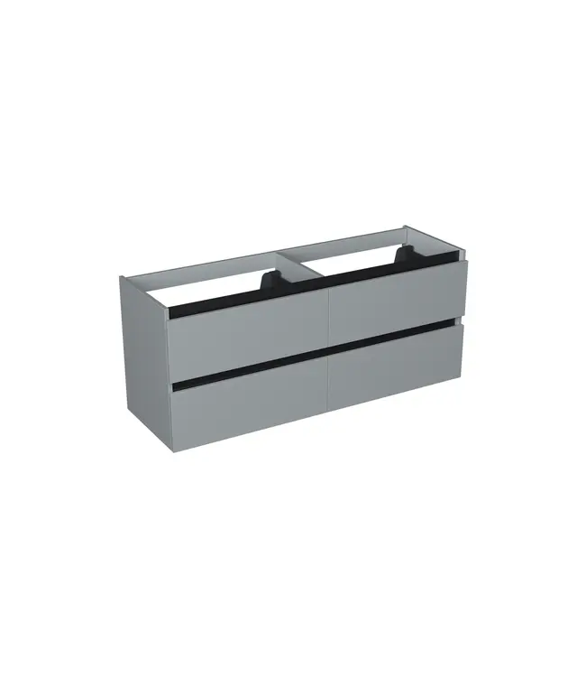 Wastafelonderkast Lumiere Mat Grijs 4-lades - 160x45x58cm - 2-uitsparingen