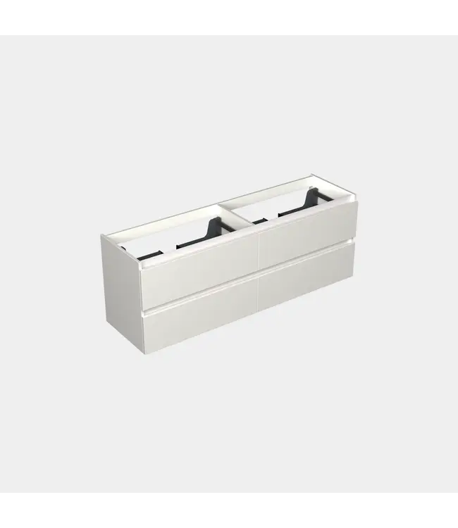 Wastafelonderkast Lepor Mat Wit 4-lades - 160x45x58cm - 2-uitsparingen