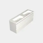 Wastafelonderkast Lepor Mat Wit 4-lades - 160x45x58cm - 2-uitsparingen