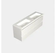 Wastafelonderkast Lepor Mat Wit 4-lades - 160x45x58cm - 2-uitsparingen