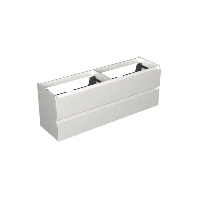 Wastafelonderkast Lepor Glans Wit 4-lades - 160x45x58cm - 2-uitsparingen