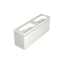 Wastafelonderkast Lepor Glans Wit 4-lades - 160x45x58cm - 2-uitsparingen