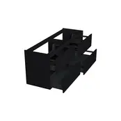 Wastafelonderkast Lumiere Mat Zwart 4-lades - 140x45x58cm - 2-uitsparingen