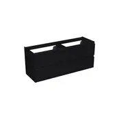 Wastafelonderkast Lumiere Mat Zwart 4-lades - 140x45x58cm - 2-uitsparingen