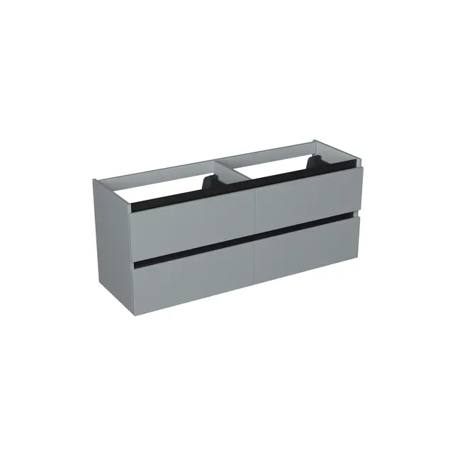 Wastafelonderkast Lumiere Mat Grijs 4-lades - 140x45x58cm - 2-uitsparingen