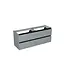 Wastafelonderkast Lumiere Mat Grijs 4-lades - 140x45x58cm - 2-uitsparingen
