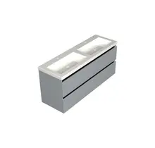 Wastafelonderkast Lumiere Mat Grijs 4-lades - 140x45x58cm - 2-uitsparingen