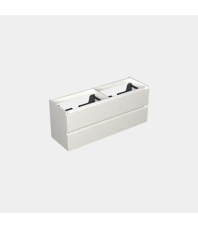 Wastafelonderkast Lepor Mat Wit 4-lades - 140x45x58cm - 2-uitsparingen