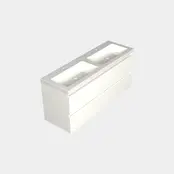 Wastafelonderkast Lepor Mat Wit 4-lades - 140x45x58cm - 2-uitsparingen