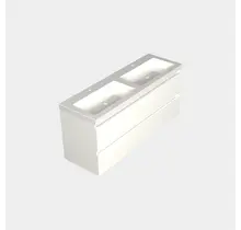 Wastafelonderkast Lepor Mat Wit 4-lades - 140x45x58cm - 2-uitsparingen