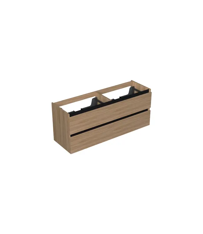 Wastafelonderkast Uludag Rustiek Eiken 4-lades - 140x45x58cm - 2-uitsparingen