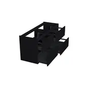 Wastafelonderkast Lumiere Mat Zwart 4-lades - 120x45x58cm - 2-uitsparingen