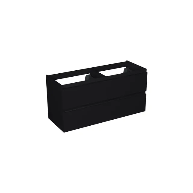 Wastafelonderkast Lumiere Mat Zwart 4-lades - 120x45x58cm - 2-uitsparingen