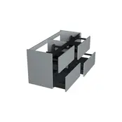 Wastafelonderkast Lumiere Mat Grijs 4-lades - 120x45x58cm - 2-uitsparingen