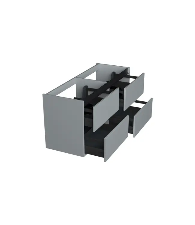 Wastafelonderkast Lumiere Mat Grijs 4-lades - 120x45x58cm - 2-uitsparingen