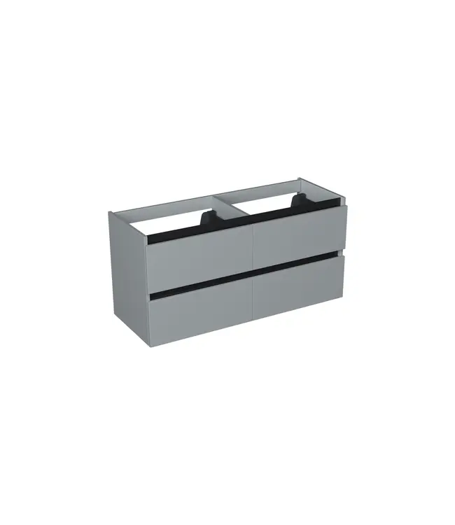 Wastafelonderkast Lumiere Mat Grijs 4-lades - 120x45x58cm - 2-uitsparingen