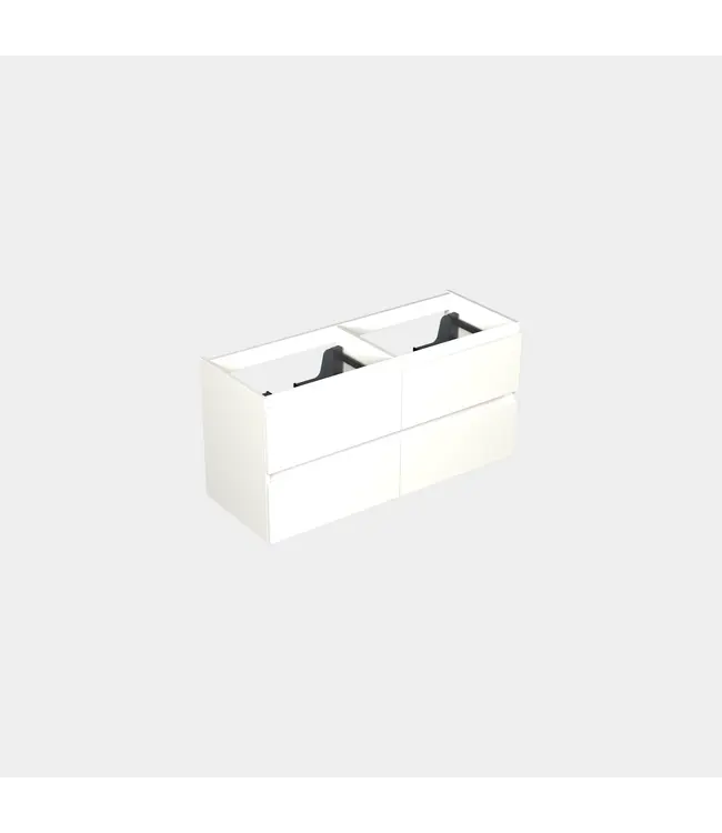 Wastafelonderkast Lepor Mat Wit 4-lades - 120x45x58cm - 2-uitsparingen