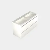 Wastafelonderkast Lepor Mat Wit 4-lades - 120x45x58cm - 2-uitsparingen