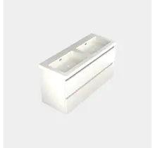 Wastafelonderkast Lepor Mat Wit 4-lades - 120x45x58cm - 2-uitsparingen