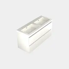 Wastafelonderkast Lepor Mat Wit 4-lades - 120x45x58cm - 2-uitsparingen