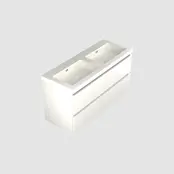 Wastafelonderkast Lepor Glans Wit 4-lades - 120x45x58cm - 2-uitsparingen