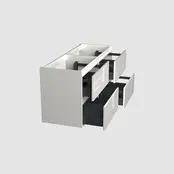 Wastafelonderkast Lepor Glans Wit 4-lades - 120x45x58cm - 2-uitsparingen