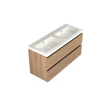 Wastafelonderkast Uludag Rustiek Eiken 4-lades - 120x45x58cm - 2-uitsparingen