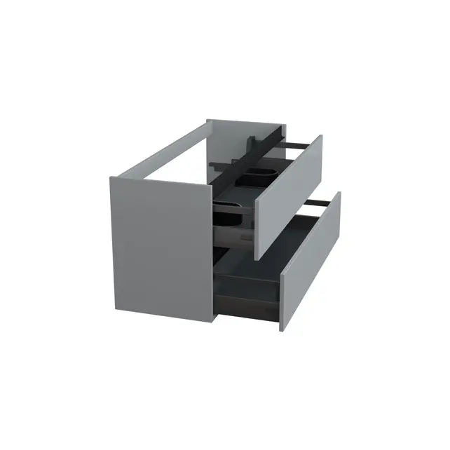 Wastafelonderkast Lumiere Mat Grijs 2-lades - 120x45x58cm - 2-uitsparingen