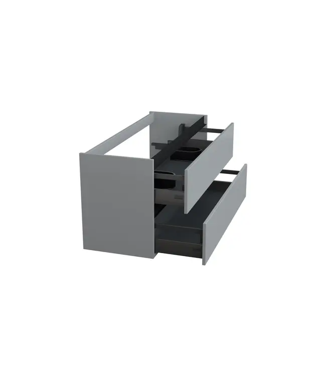 Wastafelonderkast Lumiere Mat Grijs 2-lades - 120x45x58cm - 2-uitsparingen