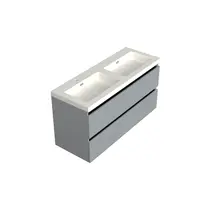 Wastafelonderkast Lumiere Mat Grijs 2-lades - 120x45x58cm - 2-uitsparingen